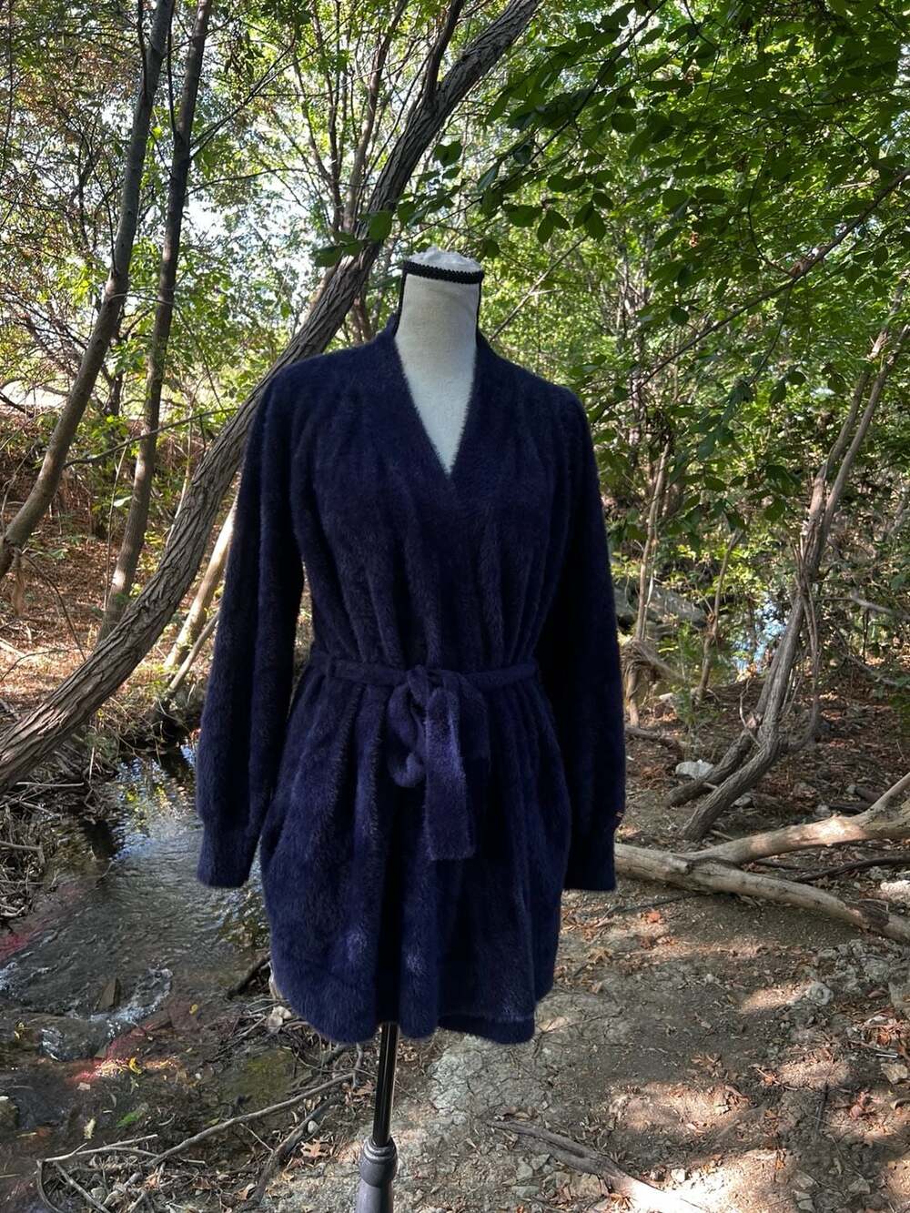 Savage X Fenty Fluffy Robe Blue Plush Fuzzy Lounge Cardigan